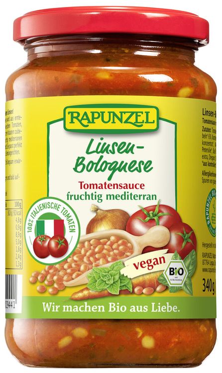 Rapunzel - Tomatensauce Linsen-Bolognese, vegan, 325ml