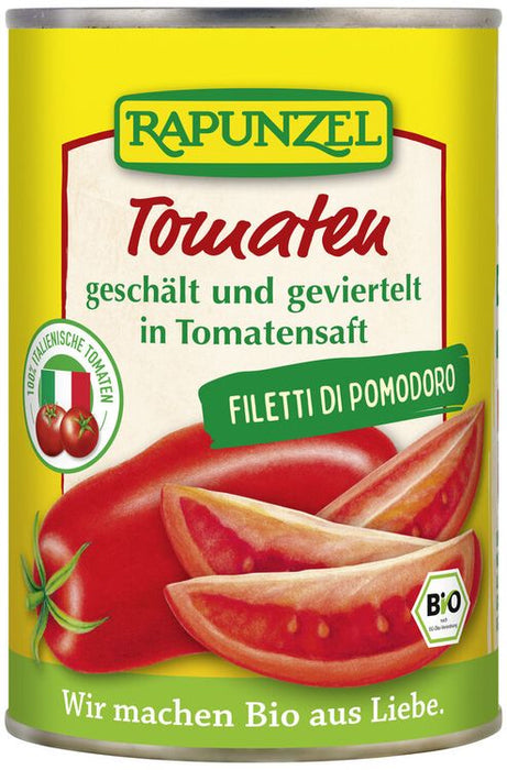 Rapunzel - Tomaten geschält und geviertelt in der Dose, 400g