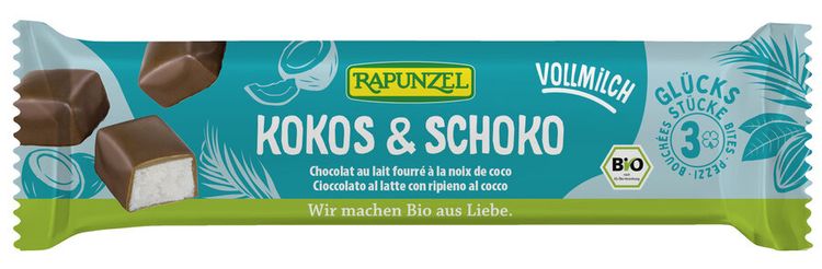 Rapunzel - Glücksstücke Kokos & Schoko Vollmilch, 50g — Reformhaus.de Rapunzel - Glücksstücke Kokos & Schoko Vollmilch, 50g — Reformhaus.de