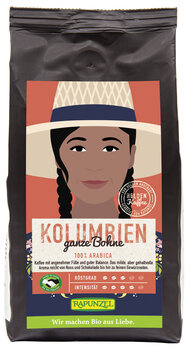 Rapunzel - Heldenkaffee Kolumbien, ganze Bohnen HIH bio, 250g