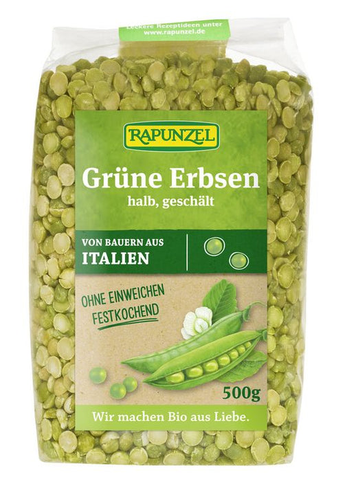 Rapunzel - Erbsen grün, halb, geschält, 500g