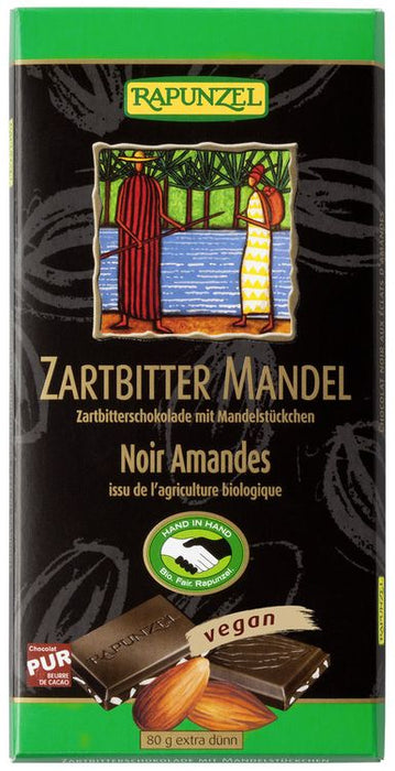 Rapunzel - Zartbitter Schokolade 55% Kakao und Mandel bio 80g