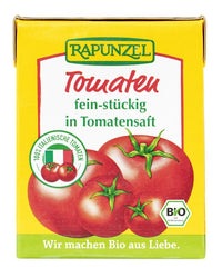 Rapunzel - Tomaten fein-stückig in Tomatensaft im Tetra Pak, 390g