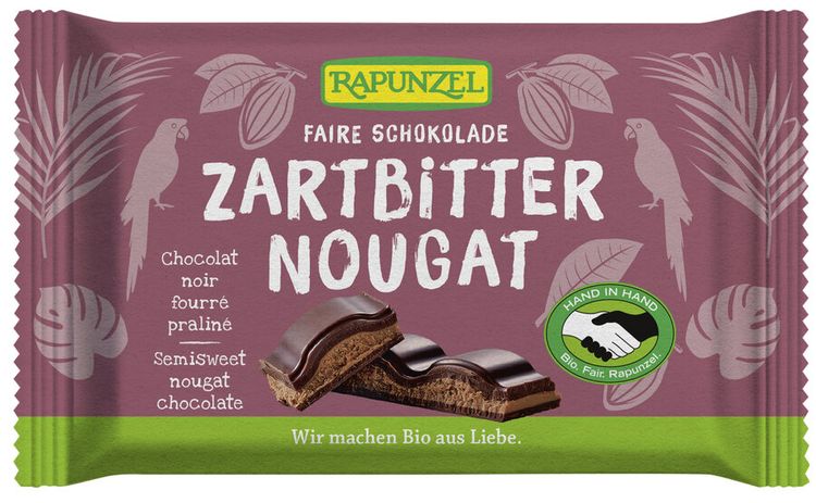 Rapunzel - Zartbitter Schokolade Nougat bio 100g