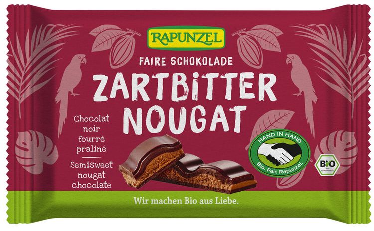 Rapunzel - Zartbitter Schokolade Nougat bio, 100g