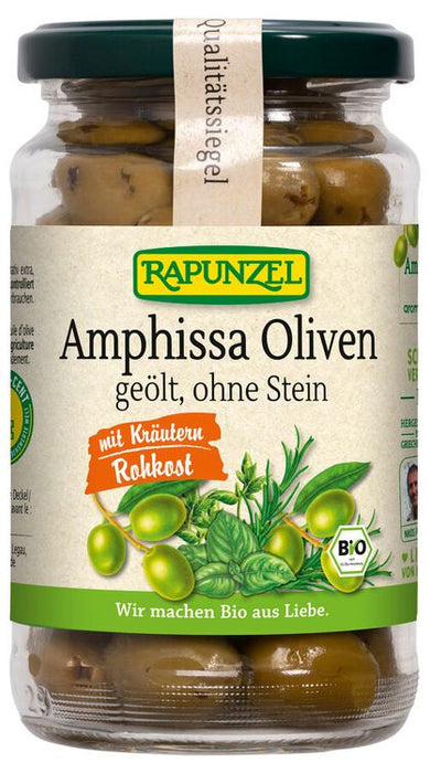 Rapunzel - Oliven Amphissa mit Kräutern, ohne Stein geölt, 170g