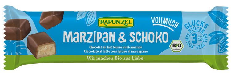 Rapunzel - Glücksstücke Marzipan & Schoko Vollmilch, 50g