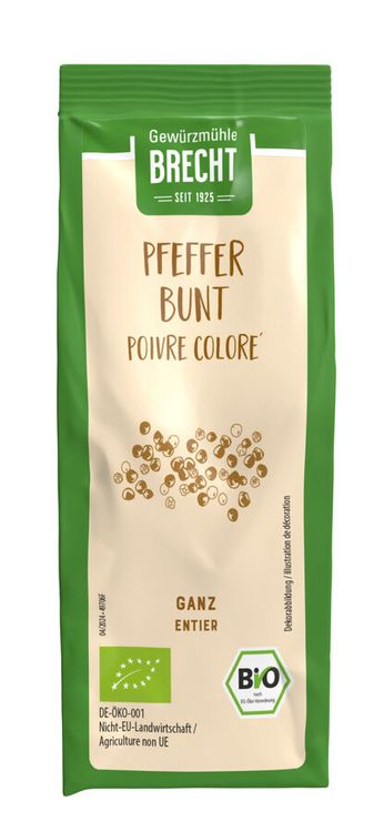 Brecht - Bunter Pfeffer ganz Nachfüllbeutel, bio, 60g