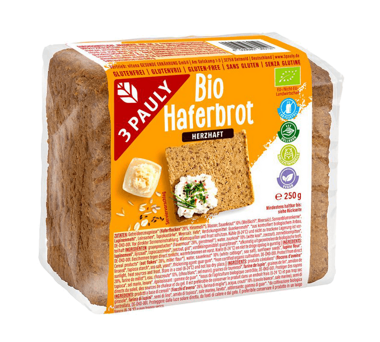3PAULY - Haferbrot bio, herzhaft, 250g
