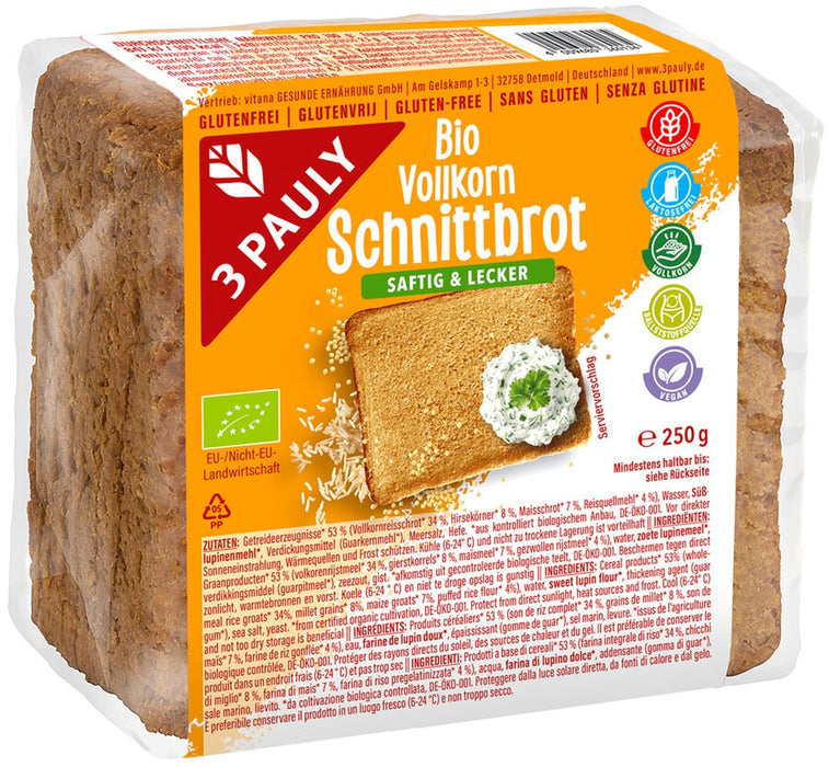 3PAULY - Vollkorn Schnittbrot bio, 250g
