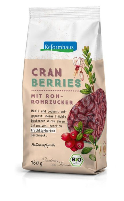 Reformhaus - Cranberries ganz gesüßt bio 160g