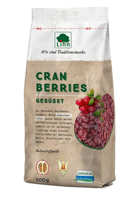 Lihn - Cranberries, leicht gesüßt, ganze Früchte, 500g
