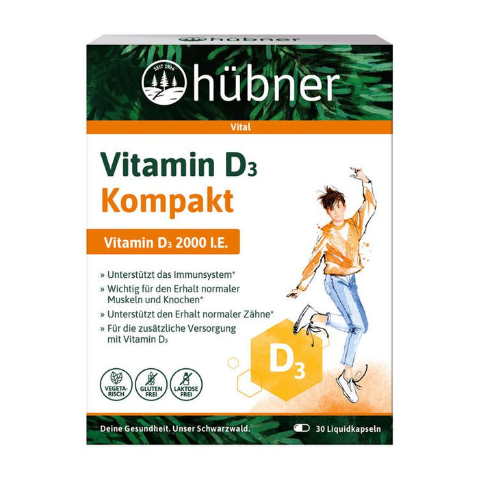 Hübner - Vitamin D3 Kompakt, 30 Kapseln