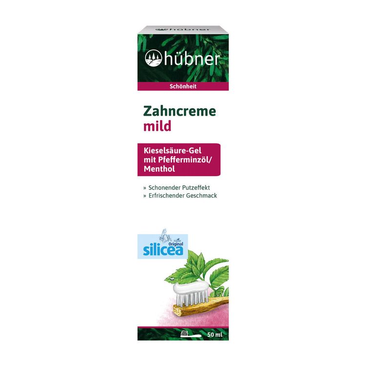 Hübner - Zahncreme mild mit Pfefferminze, 50ml — Reformhaus.de Hübner - Zahncreme mild mit Pfefferminze, 50ml — Reformhaus.de