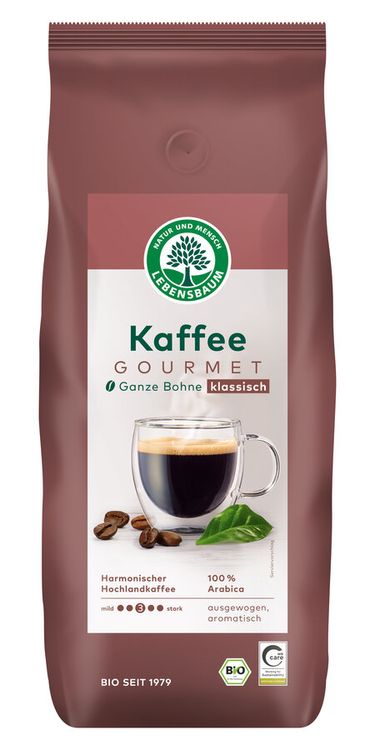 Lebensbaum - Kaffee Gourmet, klassisch bio, ganze Bohne, 1000g