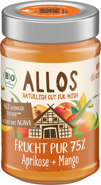 Allos - Frucht Pur 75% Aprikose + Mango, 200g
