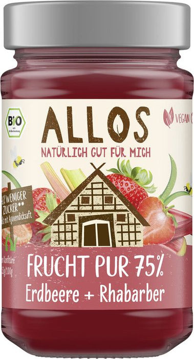 Allos - Frucht Pur 75% Erdbeere-Rhabarber bio 250g