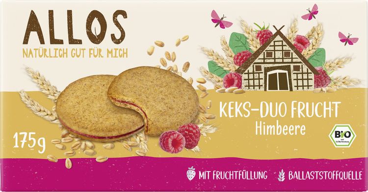 Allos - Keks-Duo Frucht himbeere bio 175g