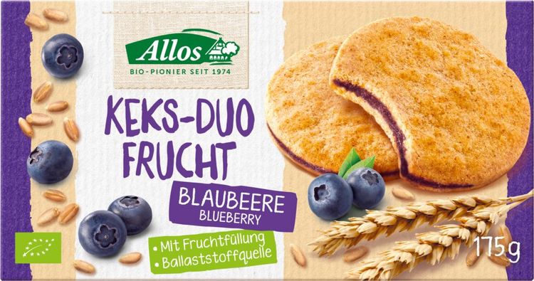 Allos - Keks-Duo Frucht Blaubeere bio 175g