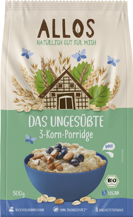 Allos - Das ungesüßte 3-Korn-Porridge bio vegan 500g