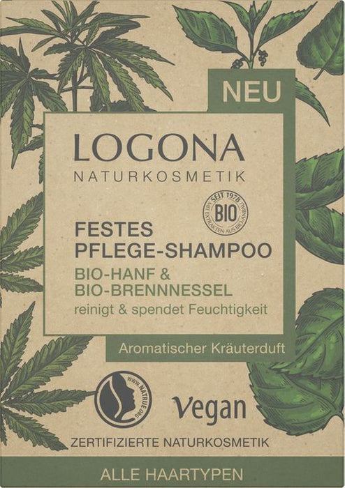 Logona - Festes Pflege-Shampoo, Bio-Hanf & Bio-Brennnessel, 60g