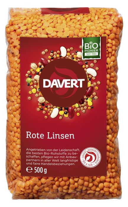 Davert - Rote Ganze Linsen, 500g