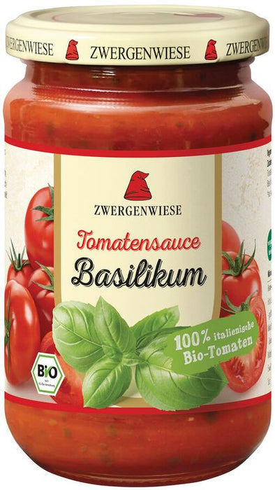 Zwergenwiese - Tomatensauce Basilikum bio vegan 340ml
