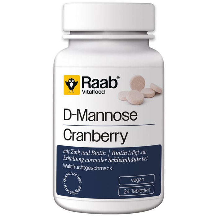 Raab Vitalfood - D-Mannose Cranberry Lutschtabletten, 24 Tbl.