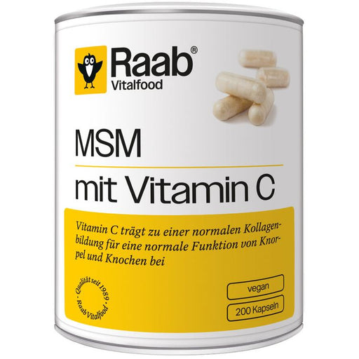 Raab Vitalfood - MSM mit Vitamin C, 200 Kapseln