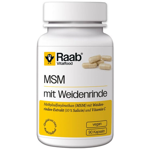 Raab Vitalfood - MSM mit Weidenrinde Kapseln, 90 Kaps.