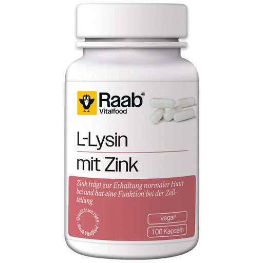 Raab Vitalfood - L-Lysin 100 Kapseln à 500 mg mit Zink, 50 g