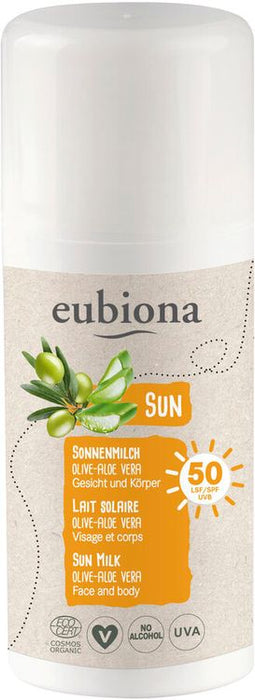 Eubiona - Sonnenmilch LSF 50 Olive-Aloe Vera, 100ml