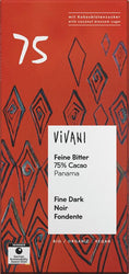 Vivani - Schokolade Feine Bitter 75% Cacao Panama bio vegan, 80g