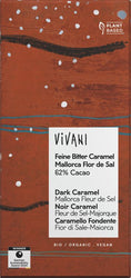 Vivani - Schokolade Feine Bitter Caramel Mallorca Flor de Sal 62% Cacao bio vegan, 80g