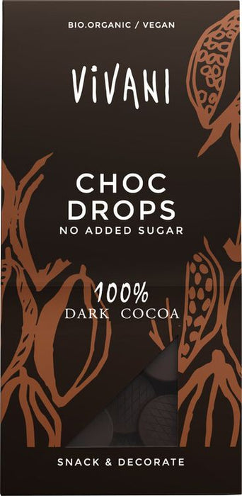 Vivani - Choc Drops 100%, 100g