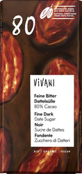 Vivani - Schokolade Feine Bitter Dattelsüße 80% Cacao bio vegan, 80g
