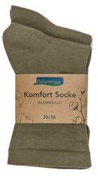 Reformhaus - Komfort Socke Baumwolle, Gr. 35 - 38 Olive