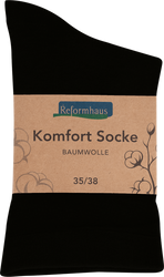Reformhaus - Komfort Socke Baumwolle, Gr. 35 - 38 Schwarz