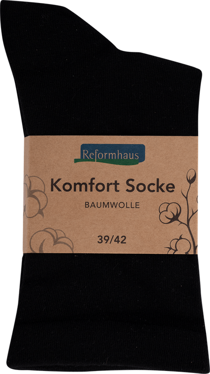 Reformhaus - Komfort Socke Baumwolle, Gr. 39 - 42 Schwarz