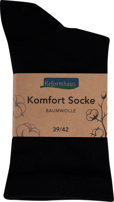 Reformhaus - Komfort Socke Baumwolle, Gr. 39 - 42 Schwarz
