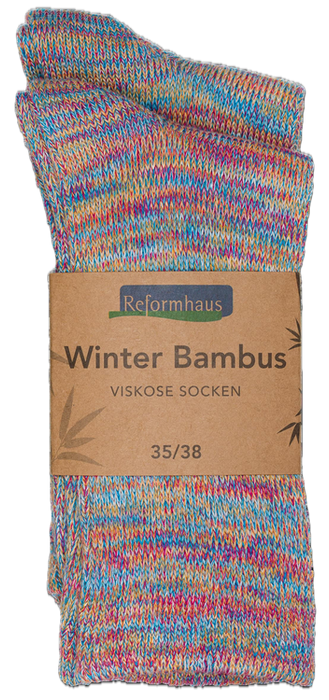 Reformhaus - Bambus Wintersocke Gr. 35/38 bunt