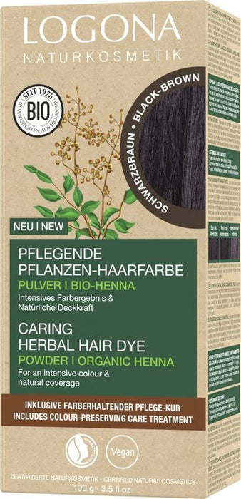 Logona - Pflanzen-Haarfarbe schwarzbraun Pulver 100g