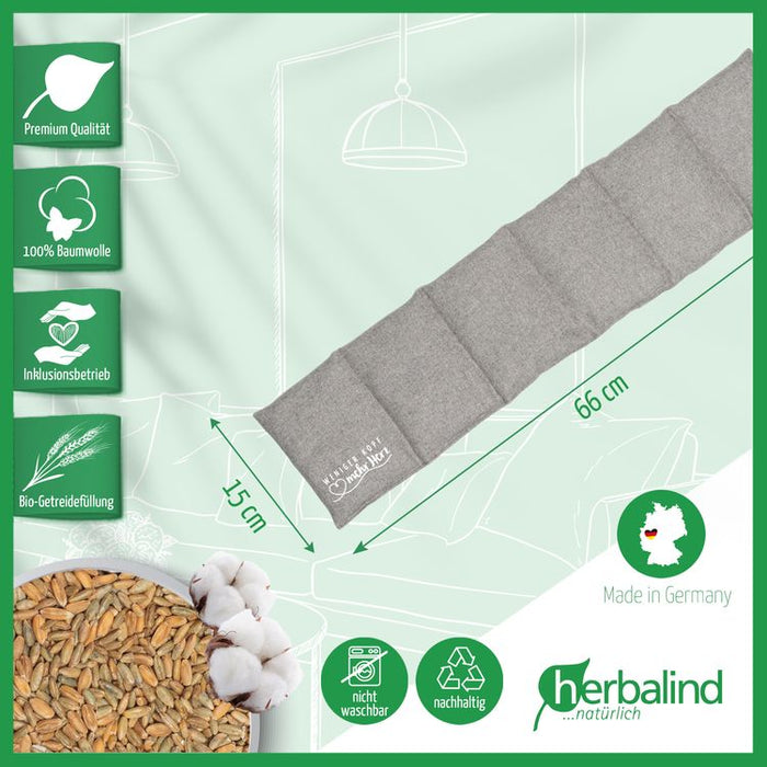 Herbalind - Bio Körnerkissen Flanell 6 Kammer, hellgrau