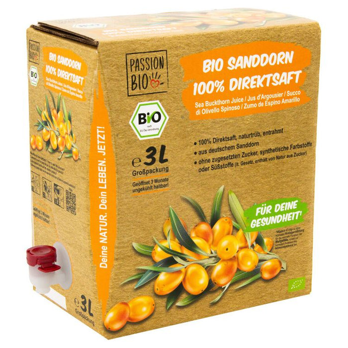 PassionBio - Sanddornsaft 100% Direktsaft bio, 3l