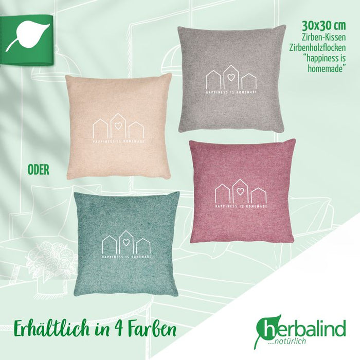 Herbalind - Flanell Zirbenkissen 30x30cm, fichtengrün