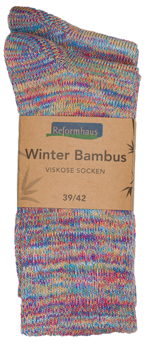 Reformhaus - Bambus Wintersocke Gr. 39/42 bunt