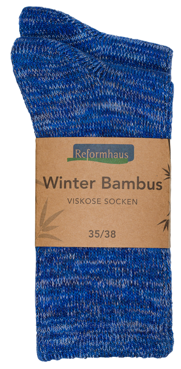 Reformhaus - Bambus Wintersocke, Gr. 35/38 blau