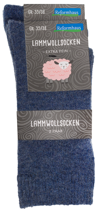 Reformhaus - Lammwollsocke, Gr. 35/38 dunkel blau