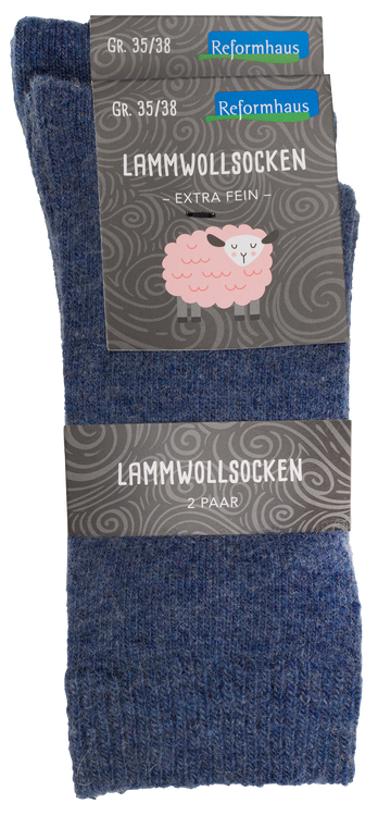 Reformhaus - Lammwollsocke, Gr. 35/38 dunkel blau