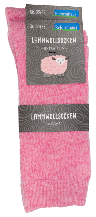 Reformhaus - Lammwollsocke, Gr. 35/38 pink